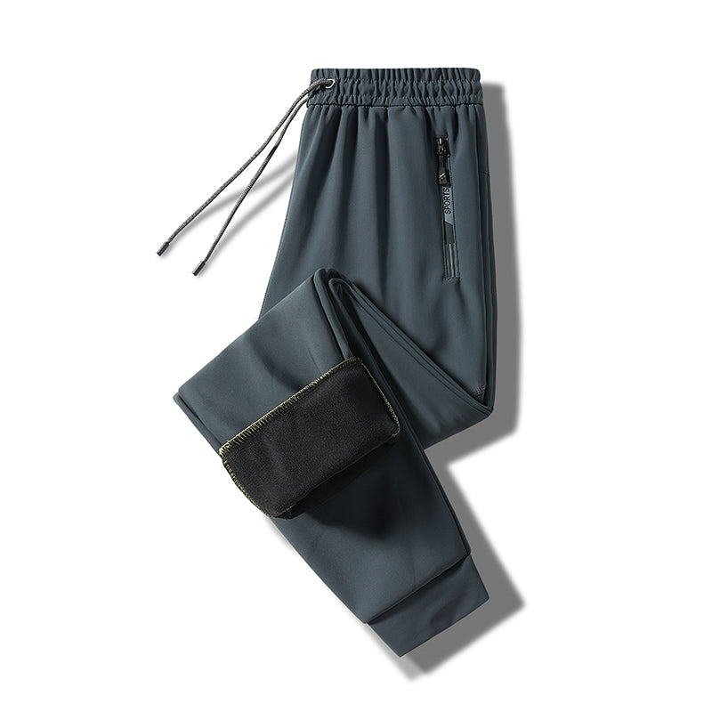 Men Autumn Winter Fleece Warm Casual Overalls Outdoor Skiing Running Sports Trouser Windproof Waterproof Comfortable Long Pants