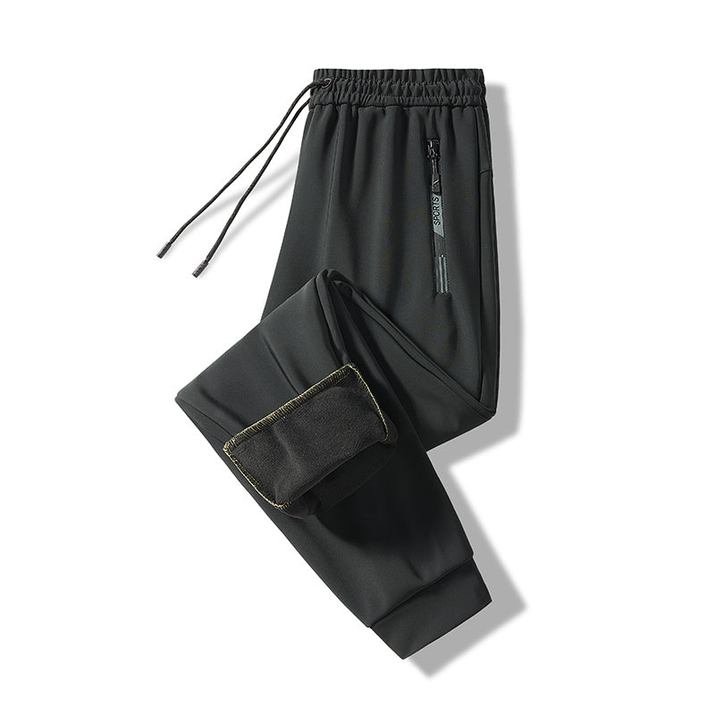 Men Autumn Winter Fleece Warm Casual Overalls Outdoor Skiing Running Sports Trouser Windproof Waterproof Comfortable Long Pants