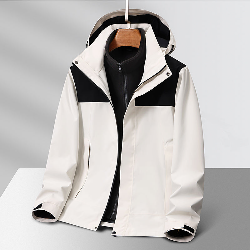 Unisex 3 In 1 Leisure Jacket Autumn Winter Warm Inner Lining Down Coat Men/Women Outdoor Mountaineering Skiing Outerwear