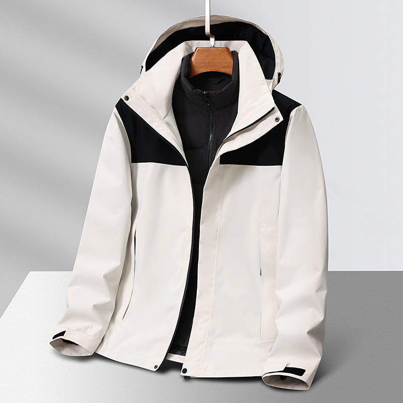 Unisex Autumn Winter 3 In 1 Jacket Outdoor Ski Sports Fashion Coat Men/Women Plush Warm Inner Lining Breathable Outerwear