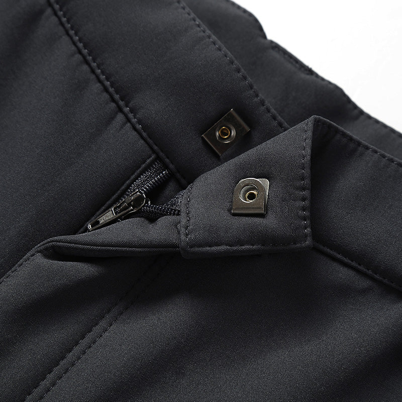 Men's Autumn Winter Fleece Warm Casual Overalls Outdoor Camping Hiking Breathable Trousers Stretch Cosy Fabric Long Pants