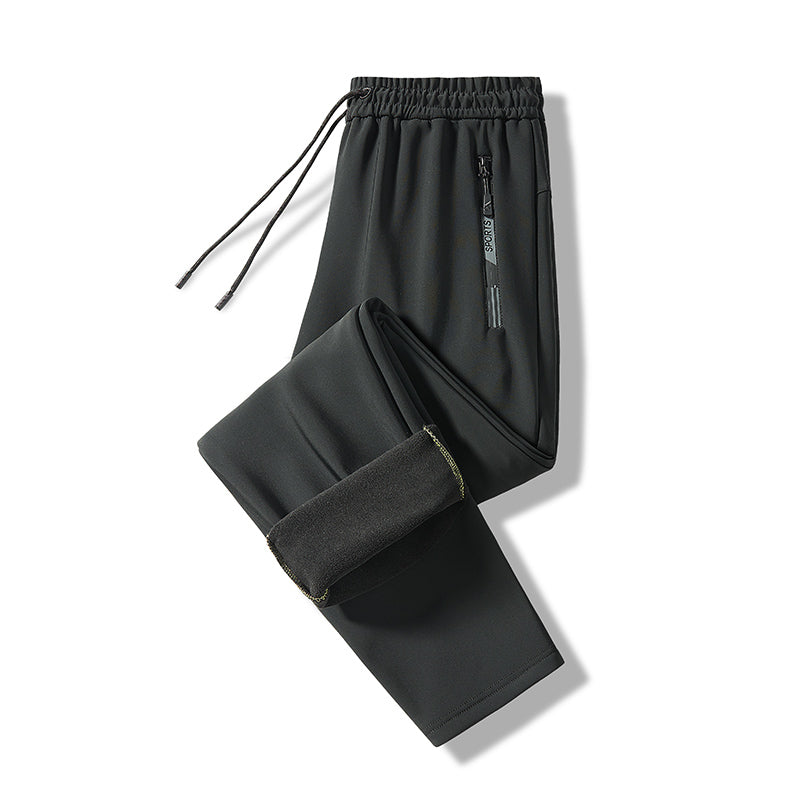 Men Autumn Winter Fleece Warm Casual Overalls Outdoor Skiing Running Sports Trouser Windproof Waterproof Comfortable Long Pants