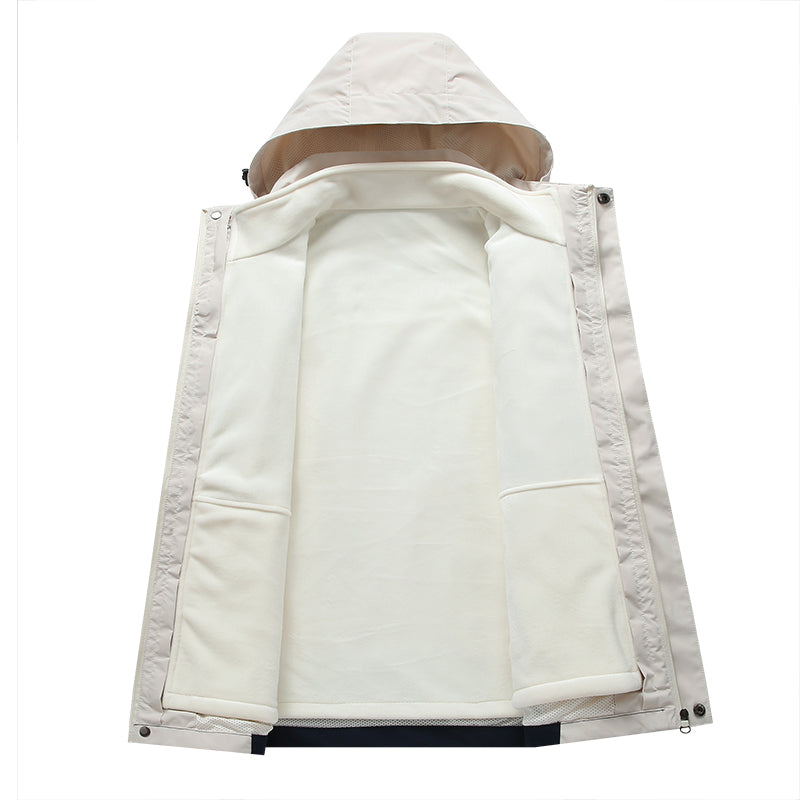 Unisex Casual 3 In 1 Fleece Jacket Autumn Winter Warm Inner Lining Coat Outdoor Men/Women Hiking Camping Utility Outerwear