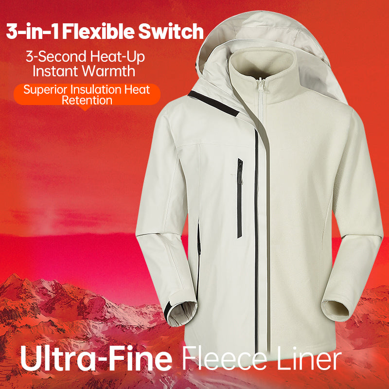 Unisex Outdoor Sports 3 In 1 Jacket Autumn Winter Plush Warm Inner Lining Coat Men/Women Windproof Skiing Snowboarding Outerwea