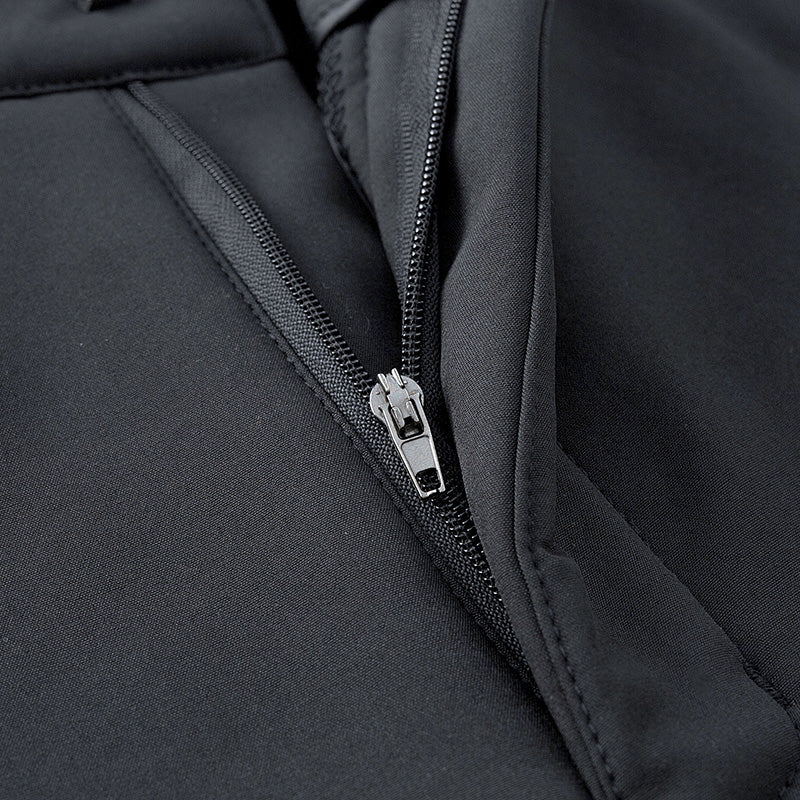 Men's Camping Hiking Overalls Outdoor Sports Elastic Waist Travel Trousers Autumn Winter Fleece Warm Comfortable Casual Pants