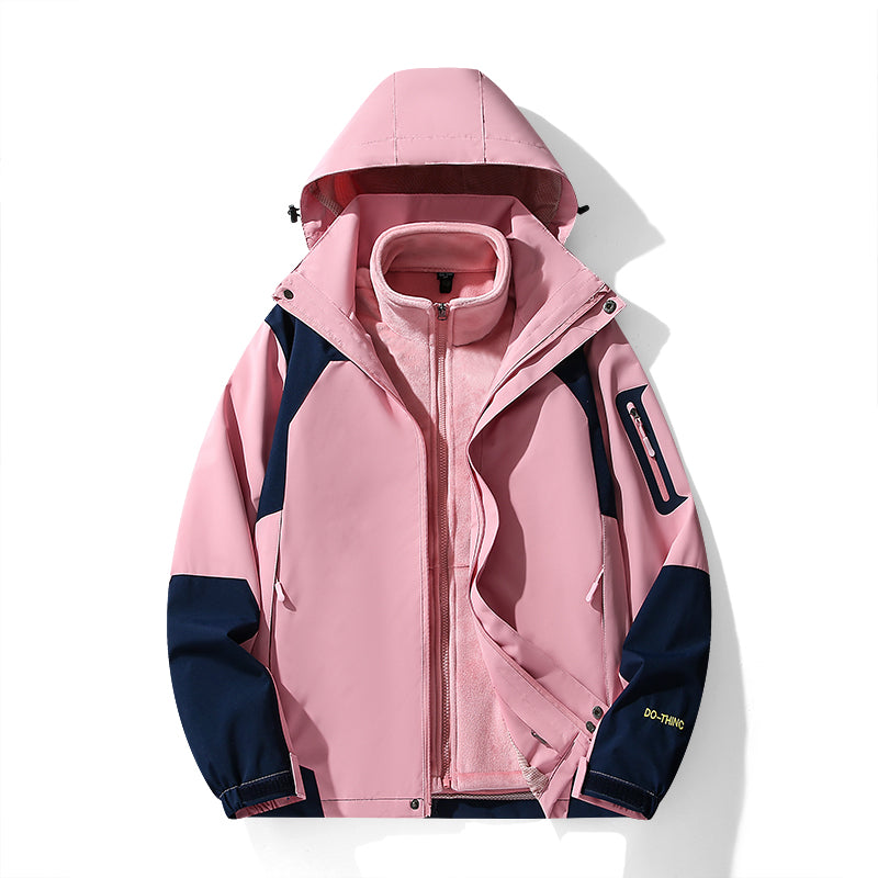 Unisex Casual 3 In 1 Fleece Jacket Autumn Winter Warm Inner Lining Coat Outdoor Men/Women Hiking Camping Utility Outerwear