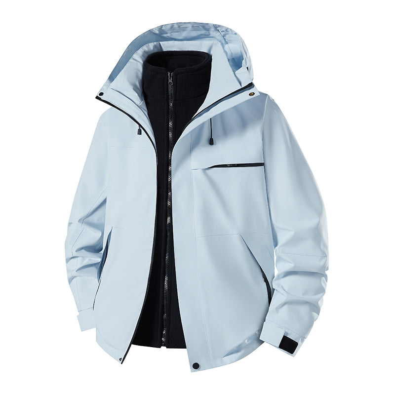 Unisex 3 In 1 Plush Warm Inner Lining Jacket Outdoor Running Sports Breathable Coat Men/Women Autumn Winter Casual Outerwear