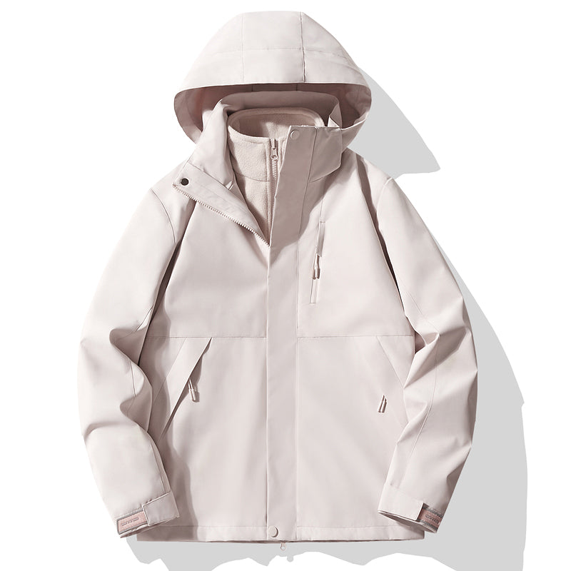 Women 3 In 1 Sports Jacket Autumn Winter Warm Inner Lining Windproof Outerwear Outdoor Travel Breathable Waterproof Fashion Coat