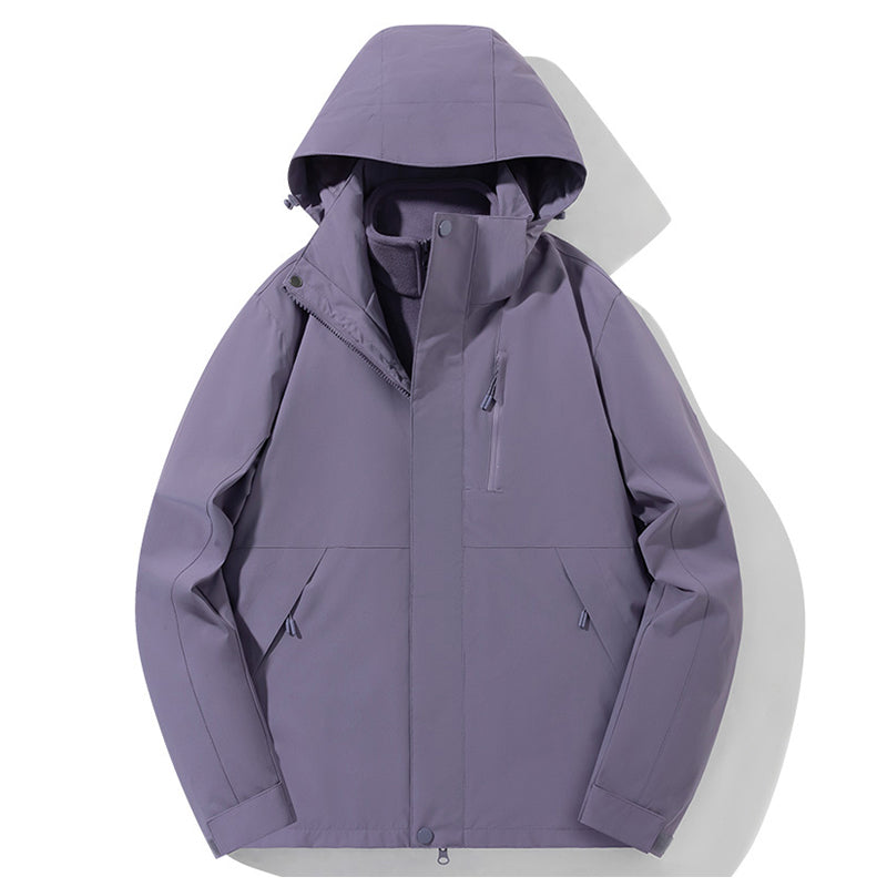 Women Fashion 3 In 1 Sports Jacket Autumn Winter Warm Inner Lining Comfortable Outerwear Outdoor Hiking Camping Windproof Coat