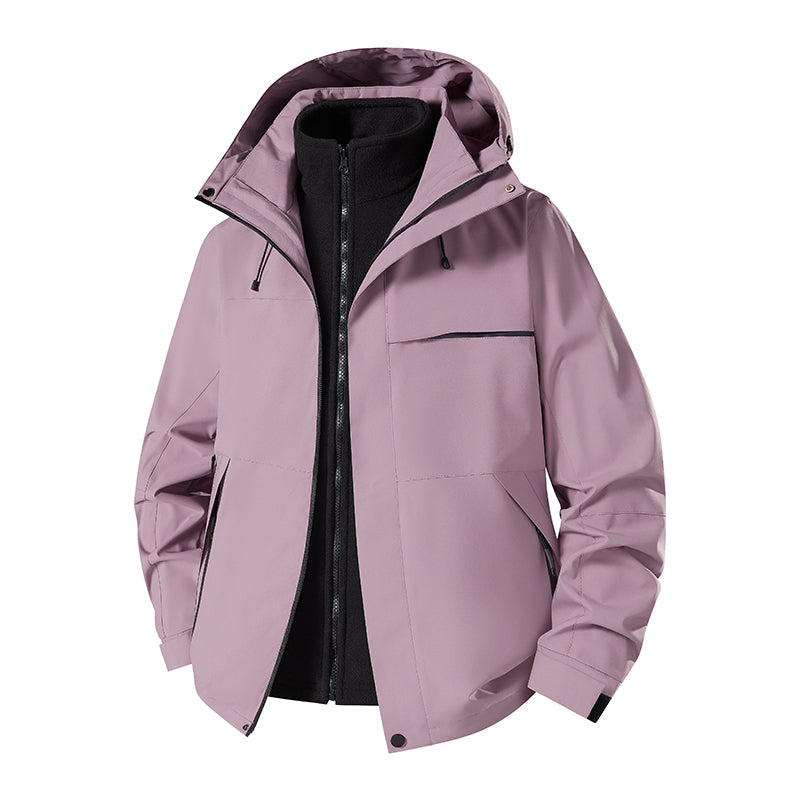 Unisex 3 In 1 Plush Warm Inner Lining Jacket Outdoor Running Sports Breathable Coat Men/Women Autumn Winter Casual Outerwear