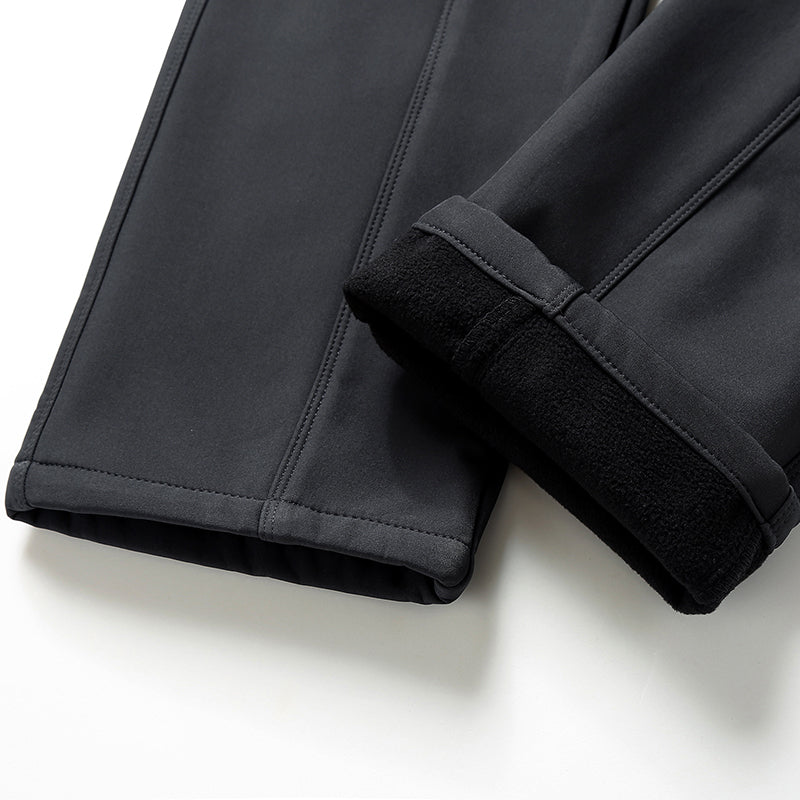Men's Autumn Winter Fleece Warm Casual Overalls Outdoor Camping Hiking Breathable Trousers Stretch Cosy Fabric Long Pants