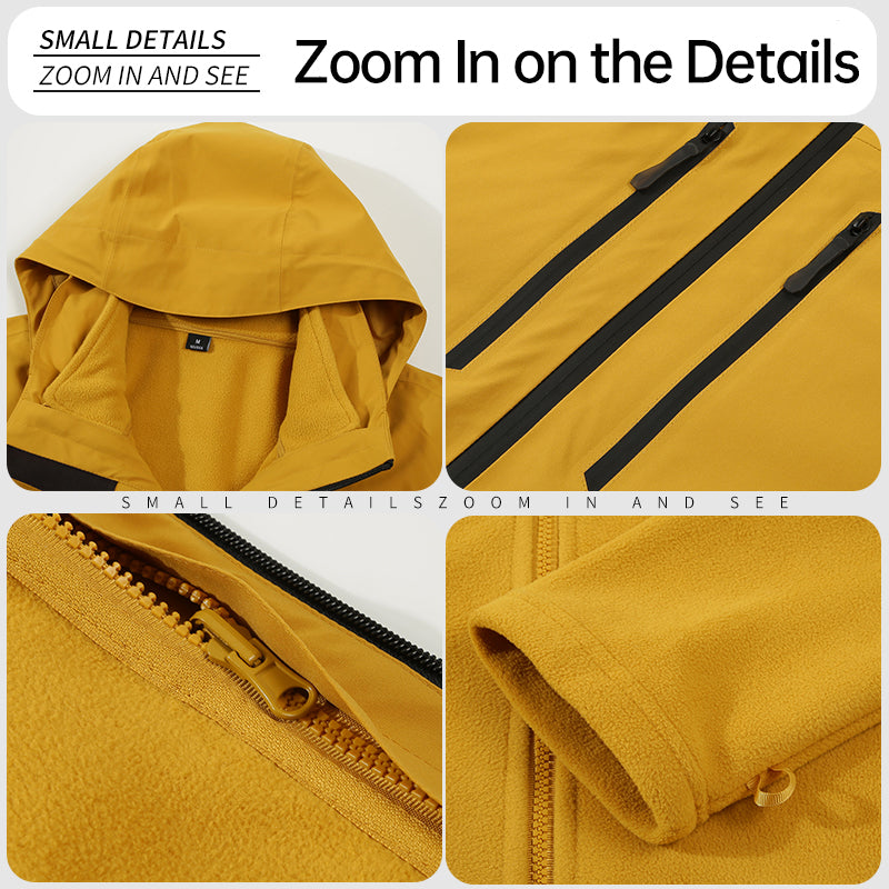 Unisex Outdoor Sports 3 In 1 Jacket Autumn Winter Plush Warm Inner Lining Coat Men/Women Windproof Skiing Snowboarding Outerwea